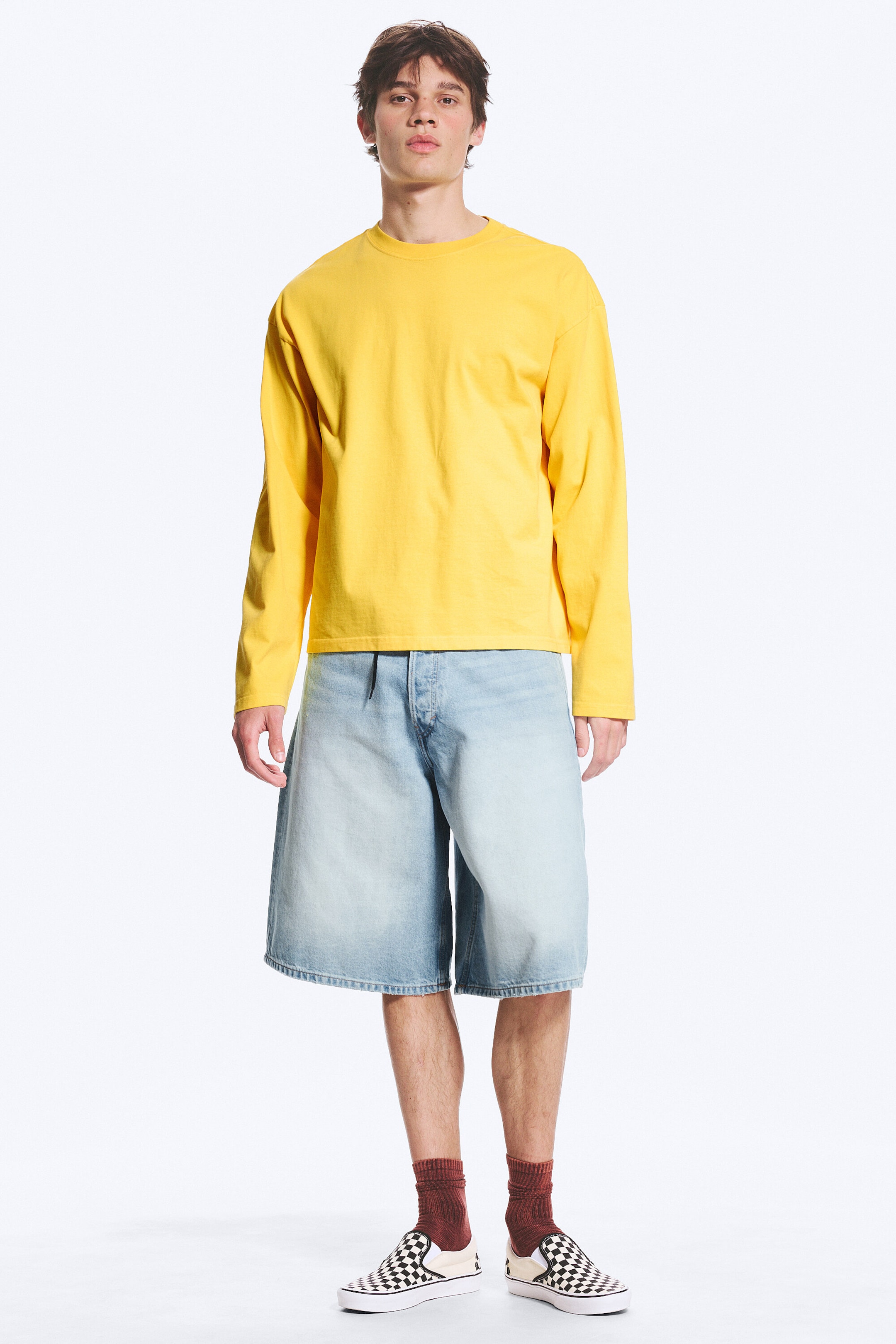 Gelb - Boxy Longsleeve mit lockerer Passform - 2