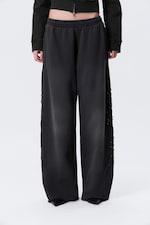 Studded Black - Mid-Rise Baggy Studded Graphic Sweatpants - 3