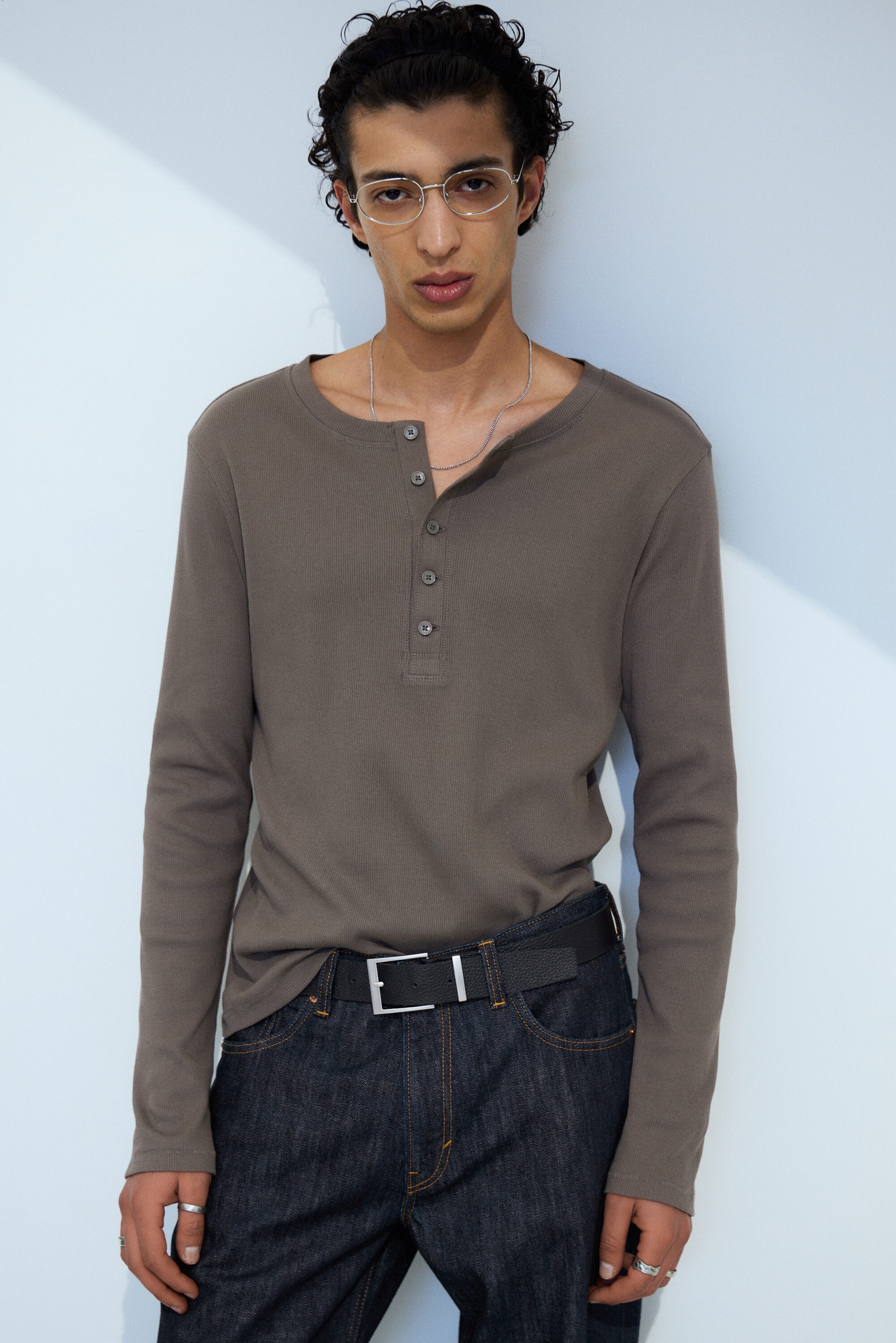 Dark Mole - Long-Sleeved Henley T-shirt - 1