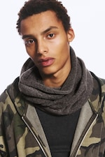 Dark Brown - Knitted Tube Neck Warmer - 0