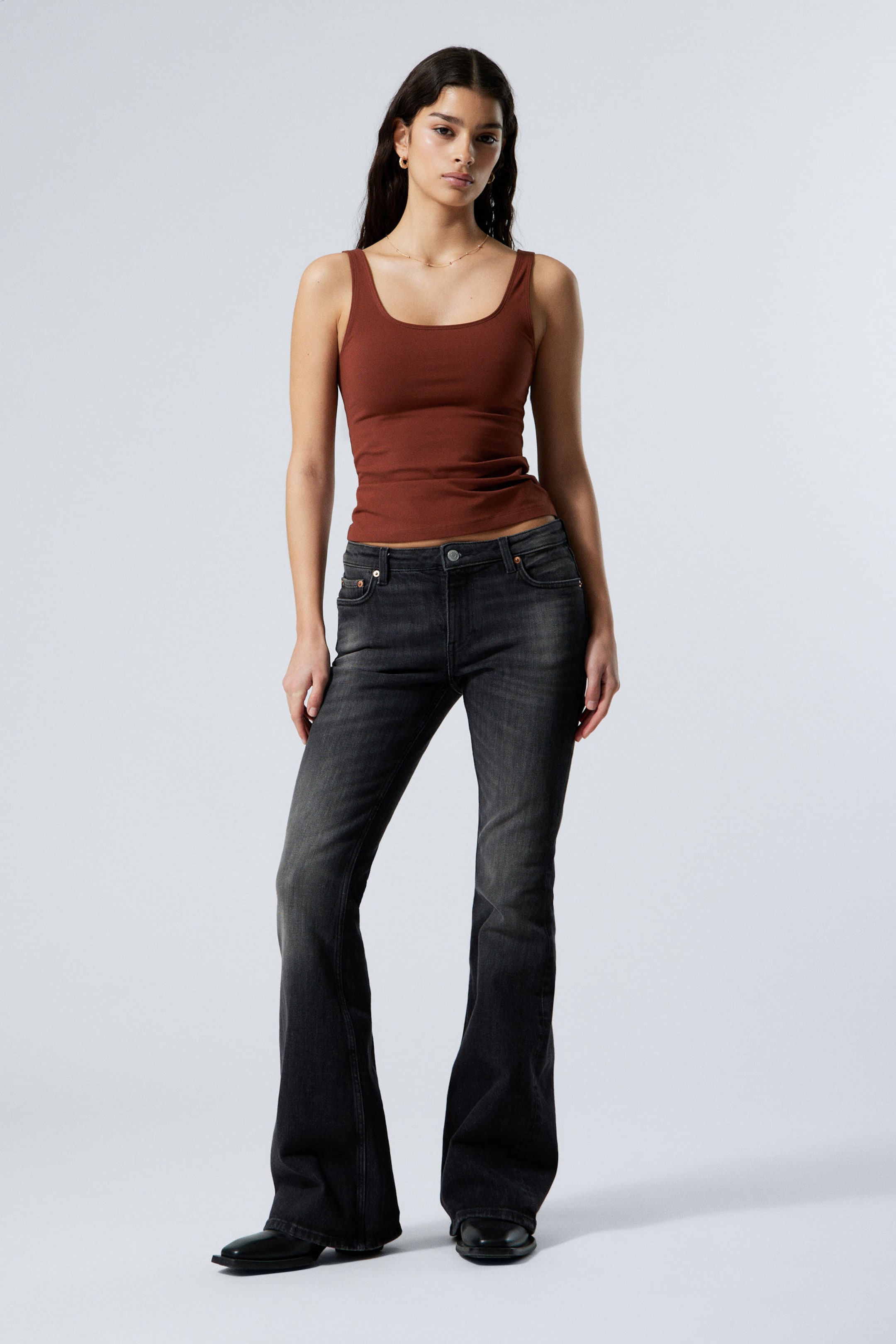 #303033 - Flame Low Rise Slim Flared Leg Jeans - 1