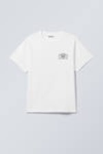 White - Fantazy Fussball Club - Boxy Graphic Printed T-Shirt - 0
