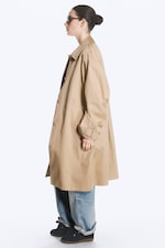 Beige - Relaxed Single-Breasted Car Coat - 2