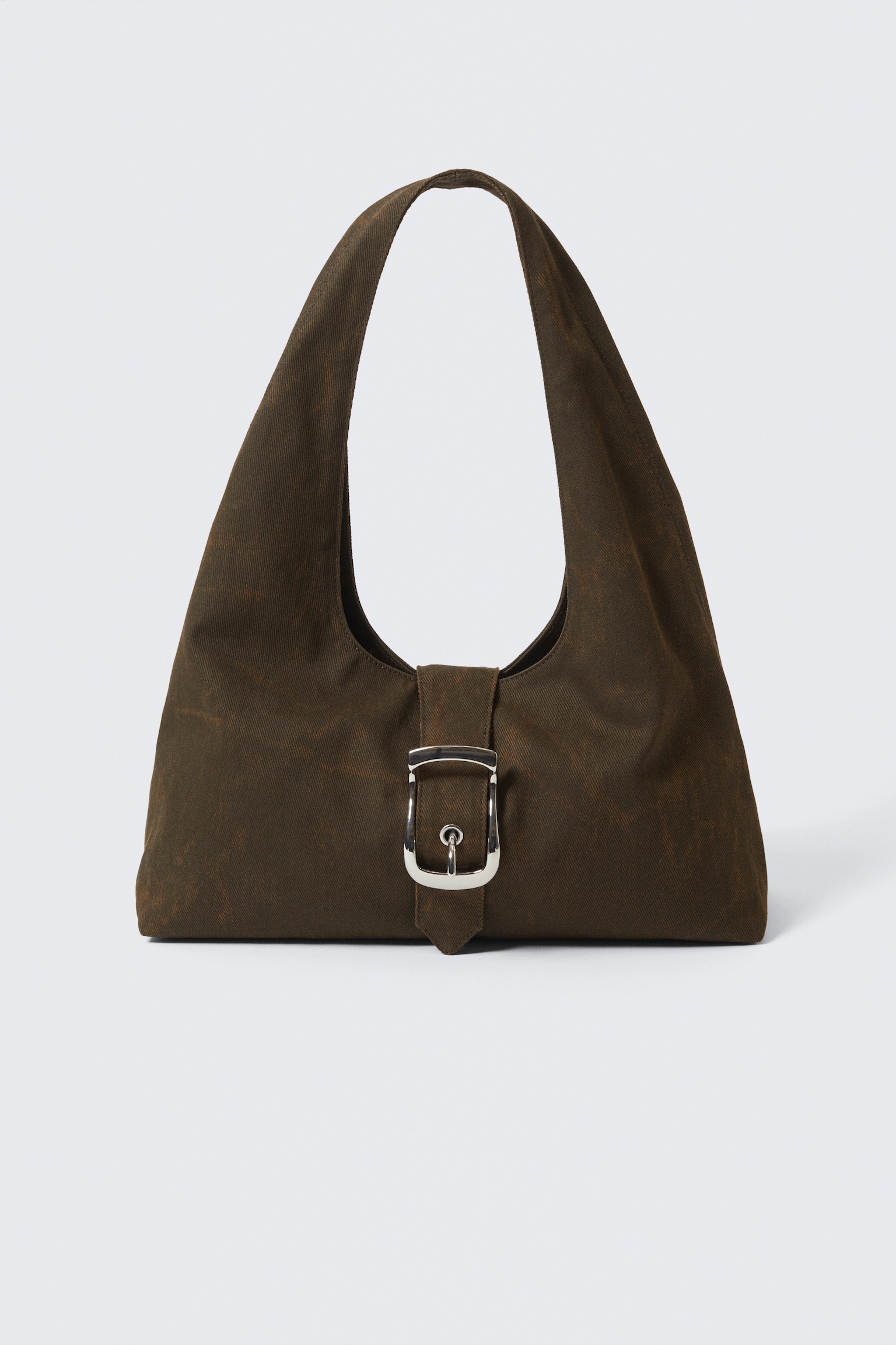 Sac bandoulière en toile avec boucle - Marron