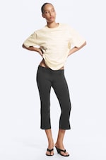 Lys Beige - Syrinstripet - Boxy T-skjorte i bomull - 2