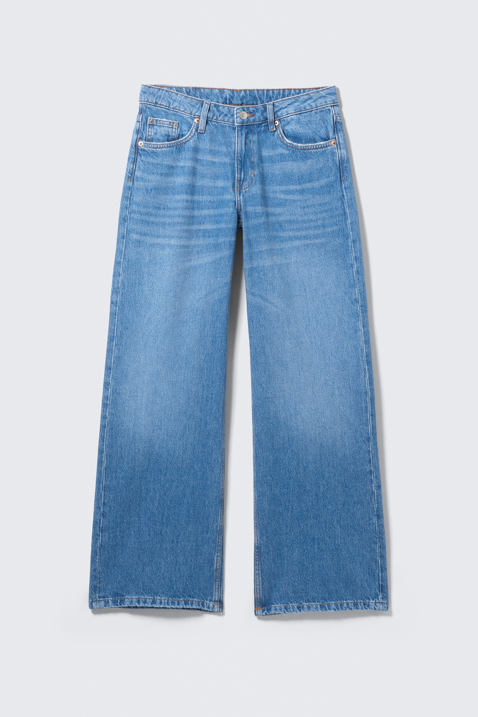 ample low rise loose wide jeans - Lip Blue - Light Blue | Weekday EU