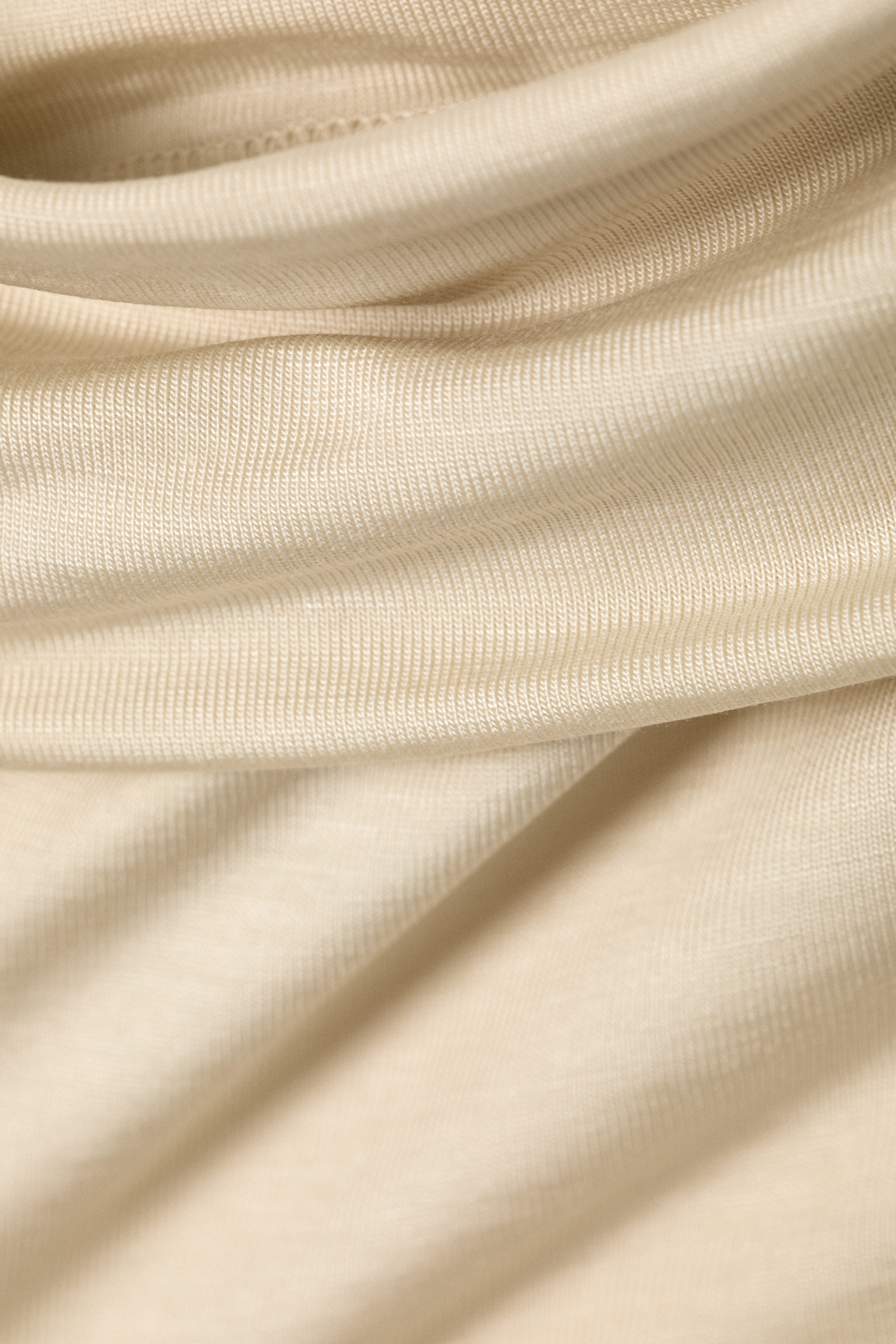 Light Beige - Sleeveless Funnel Neck Top - 2