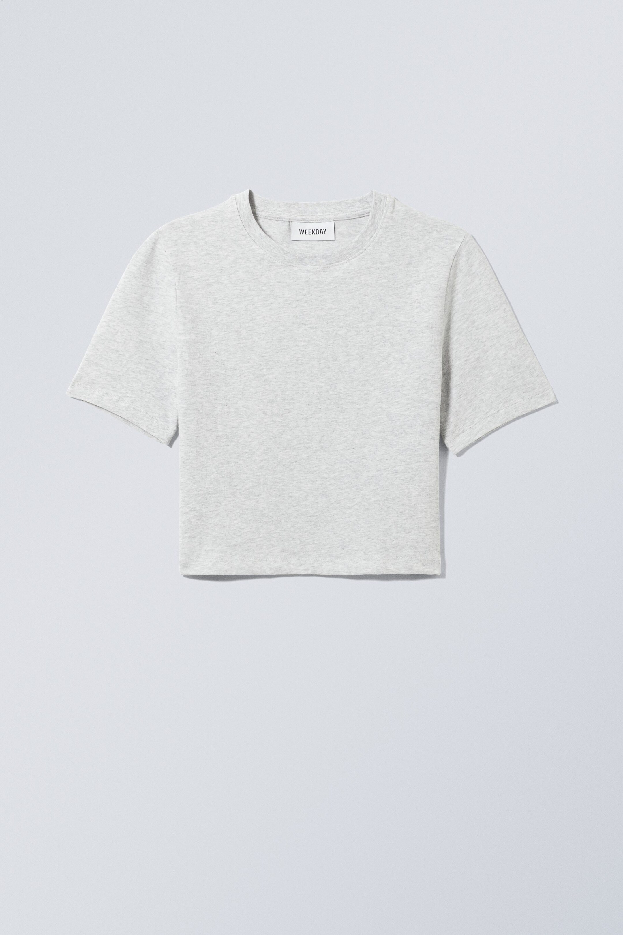 Hellgrau meliert - Mini-Crop-Top - 0