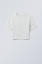 Hellgrau meliert - Mini-Crop-Top - 0
