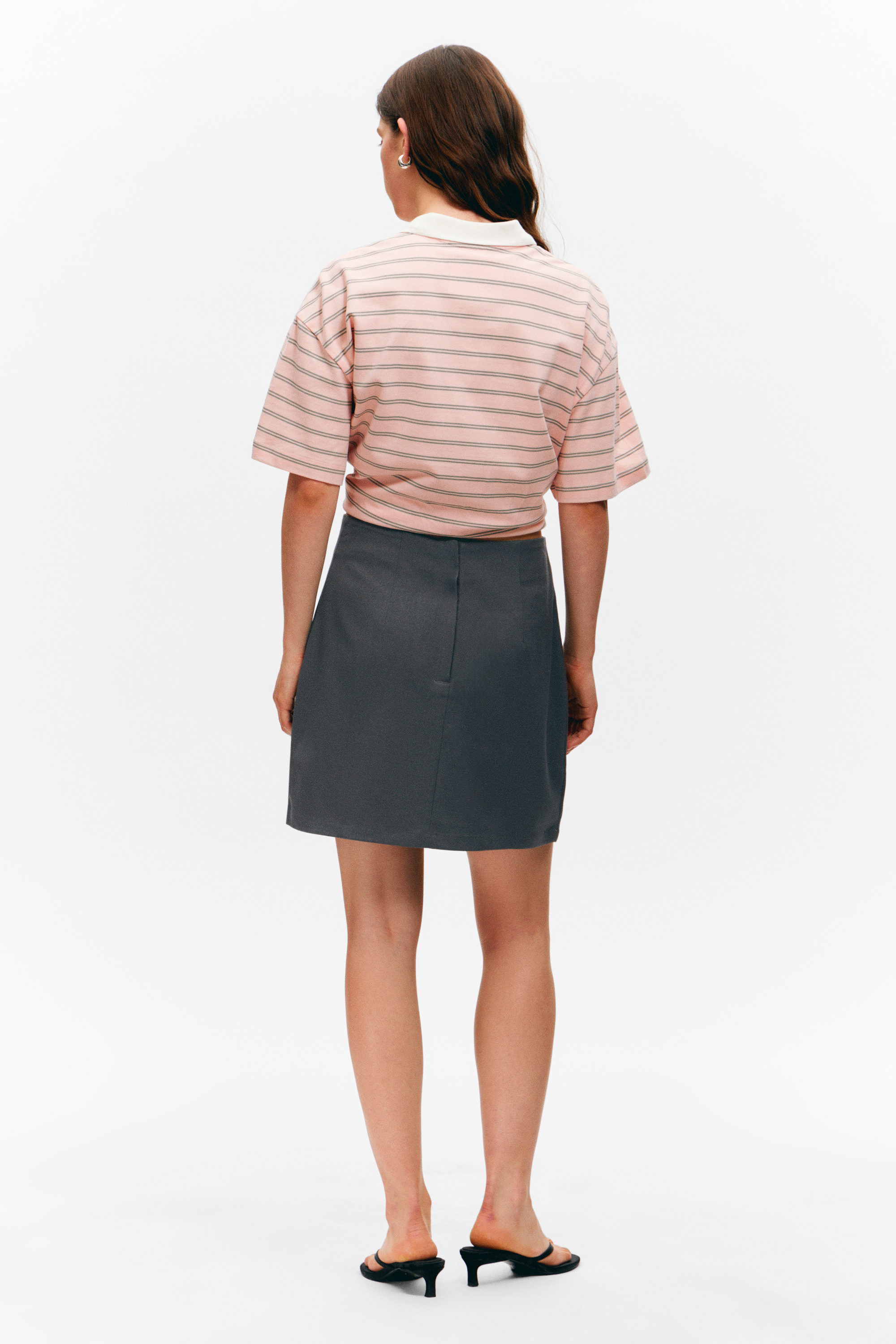 Mörkgrå - A-linjeskuren kjol - 2