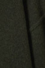Dark Green Melange - Loose Knitted Wool Sweater - 1