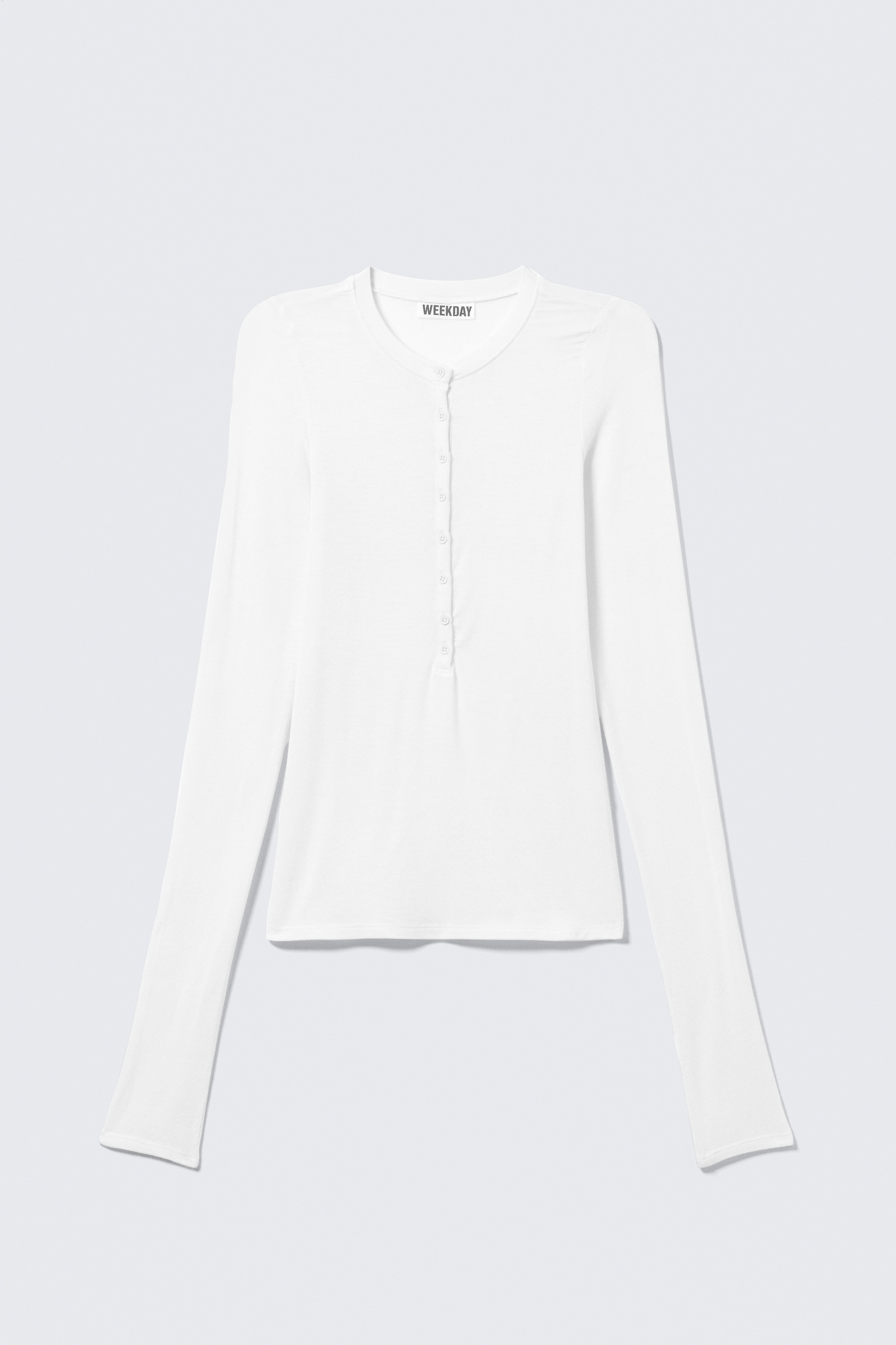 Henley Slim de Manga Comprida - Branco/Preto