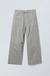 loose twill trousers - Light Dusty Grey | Weekday GB