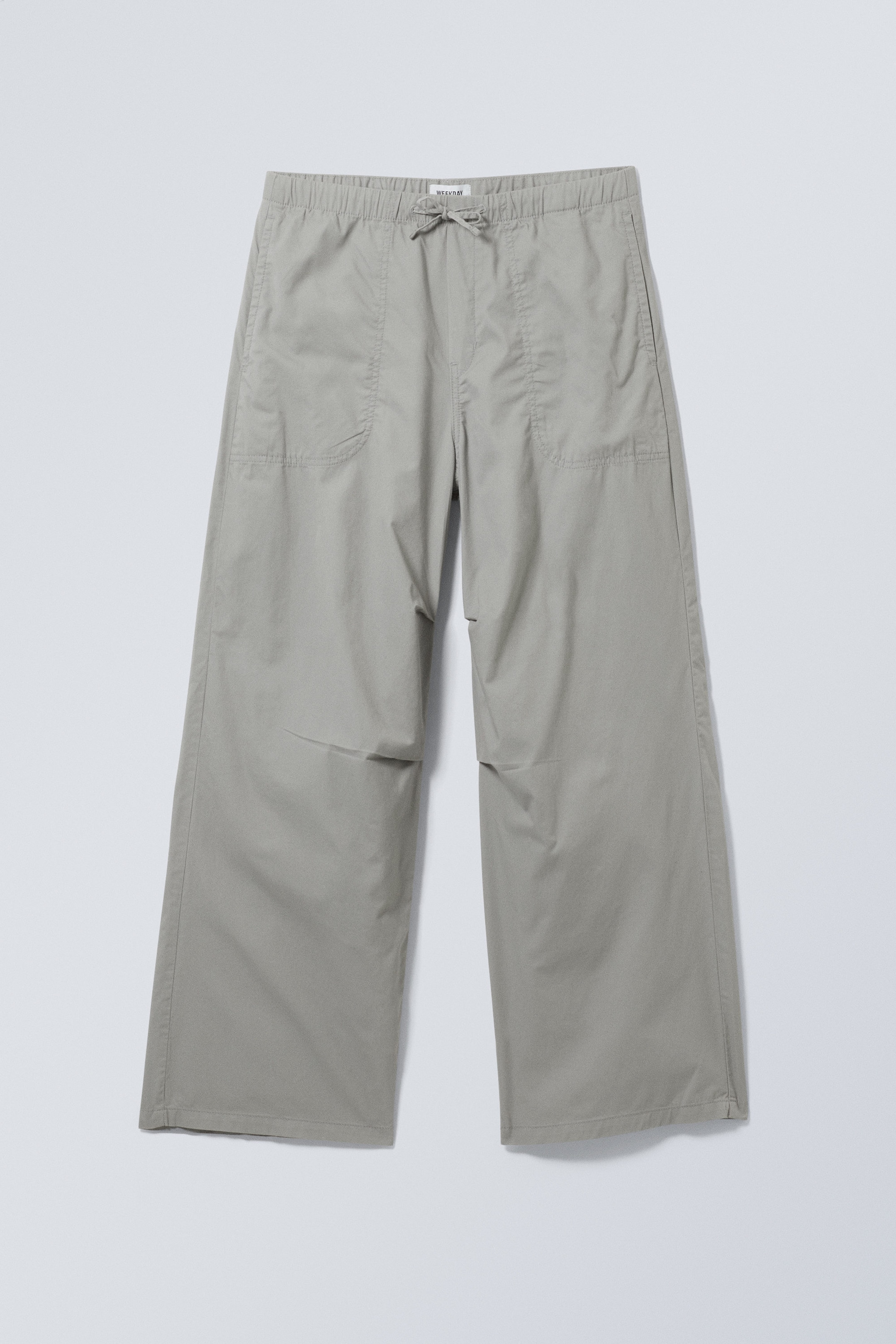 Ljus dimgrå - Raka lösa byxor i twill - 0