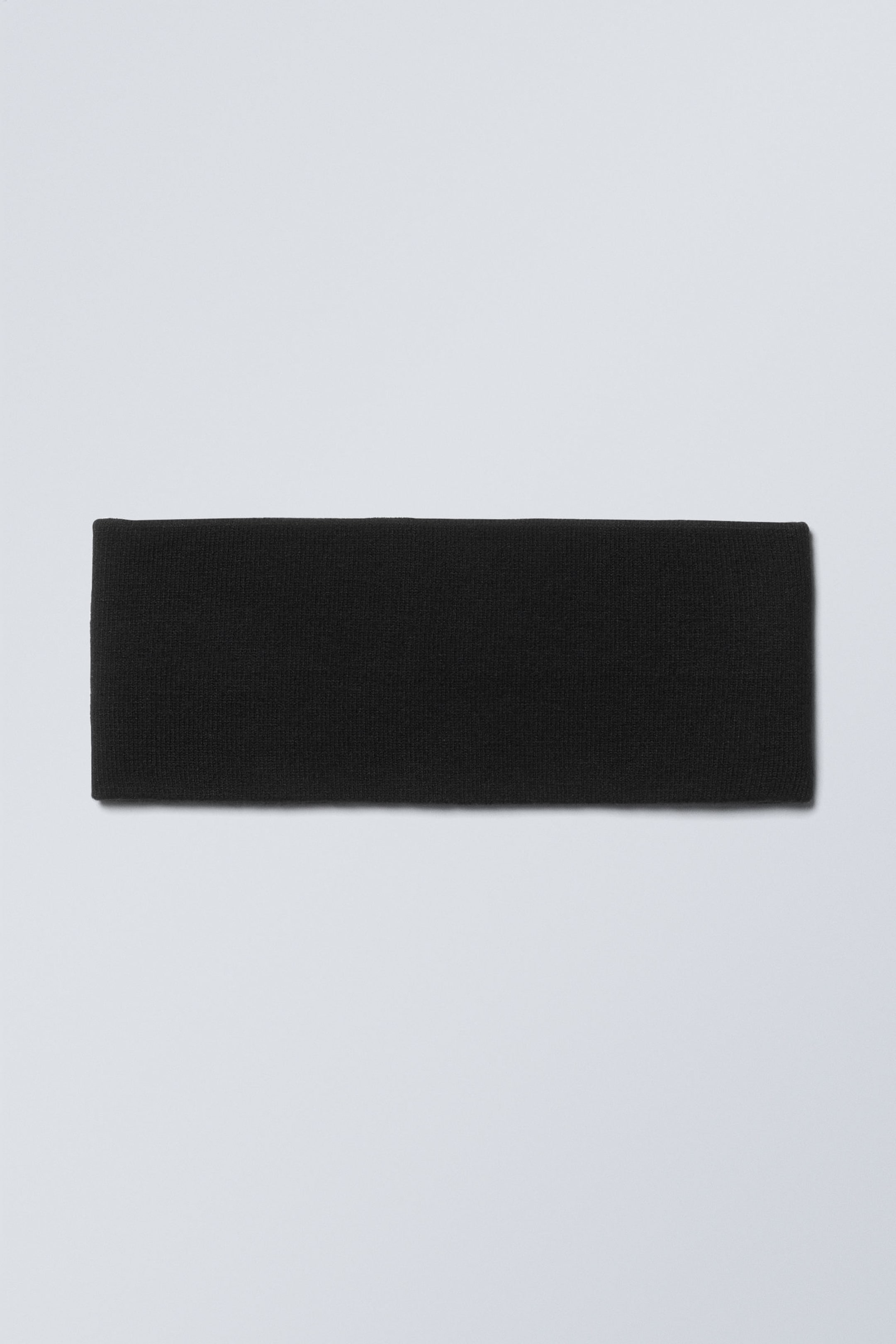Schwarz - Geripptes Strick-Stirnband - 0