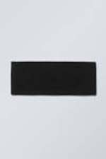 Schwarz - Geripptes Strick-Stirnband - 0