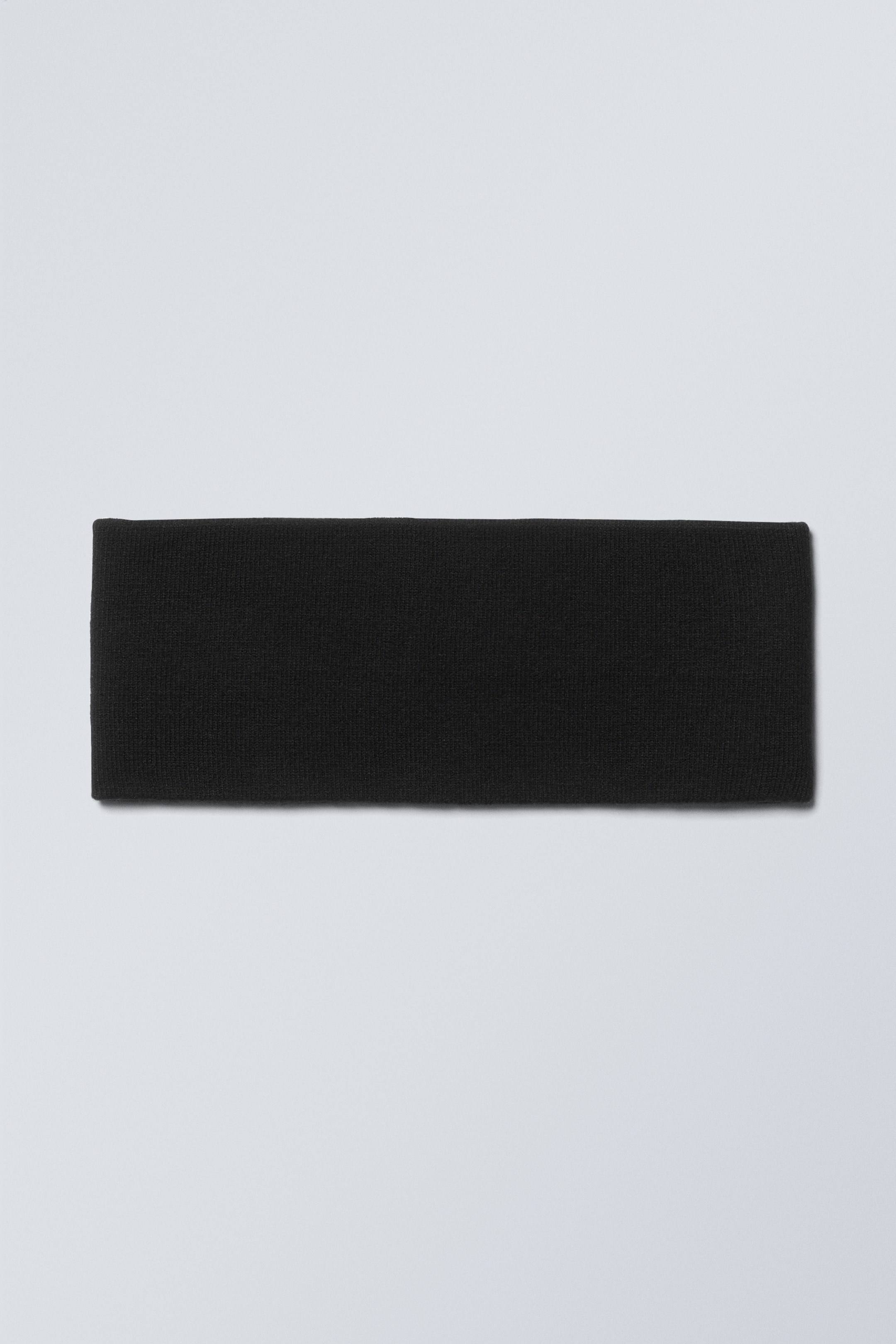 Black - Ribbed Knitted Headband - 0