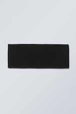Black - Ribbed Knitted Headband - 0