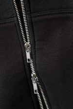 Black Spray Wash - Cropped Washed Scuba Zip Hoodie - 5