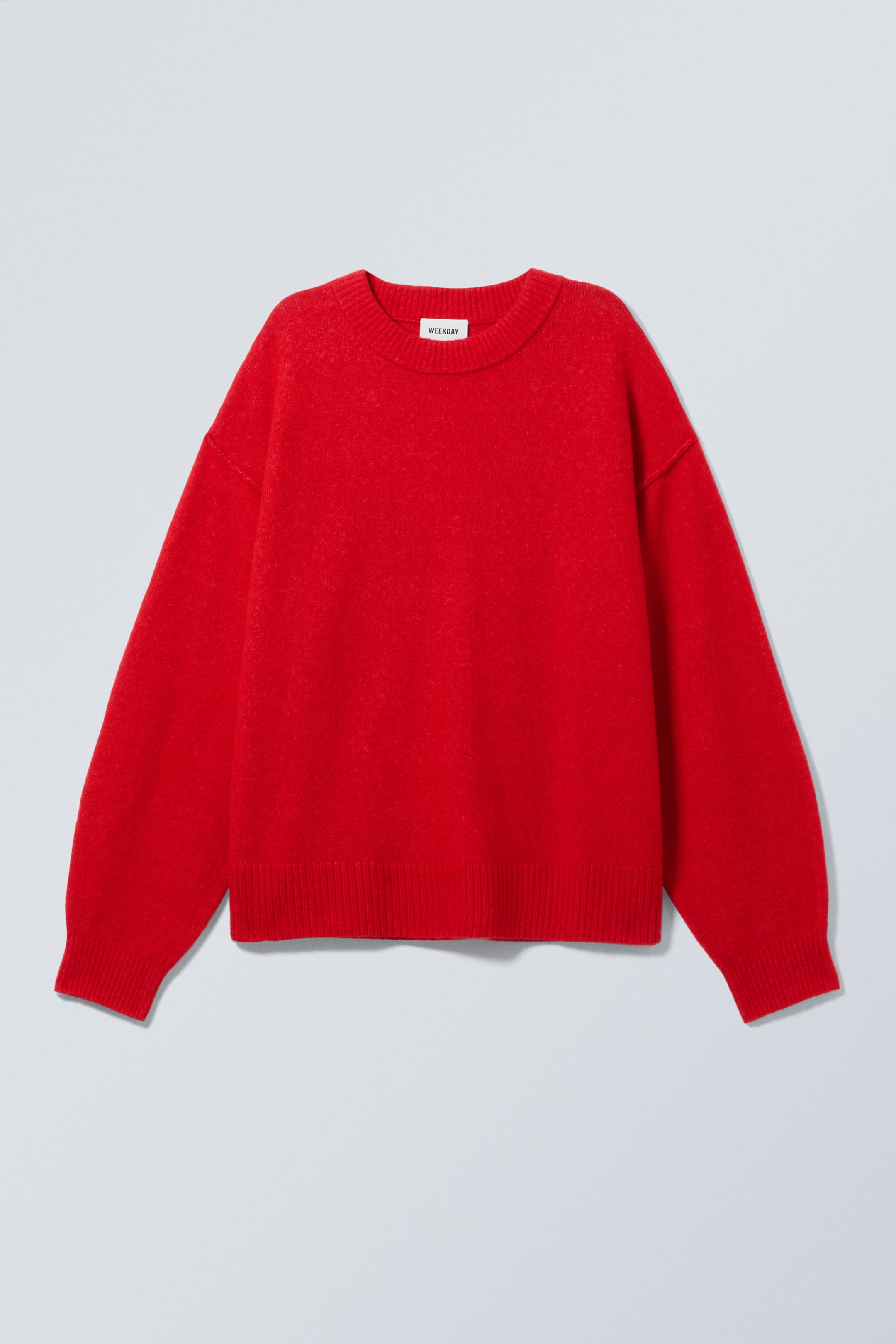 Red - Relaxed Knitted Sweater - 0