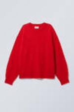 Red - Relaxed Knitted Sweater - 0