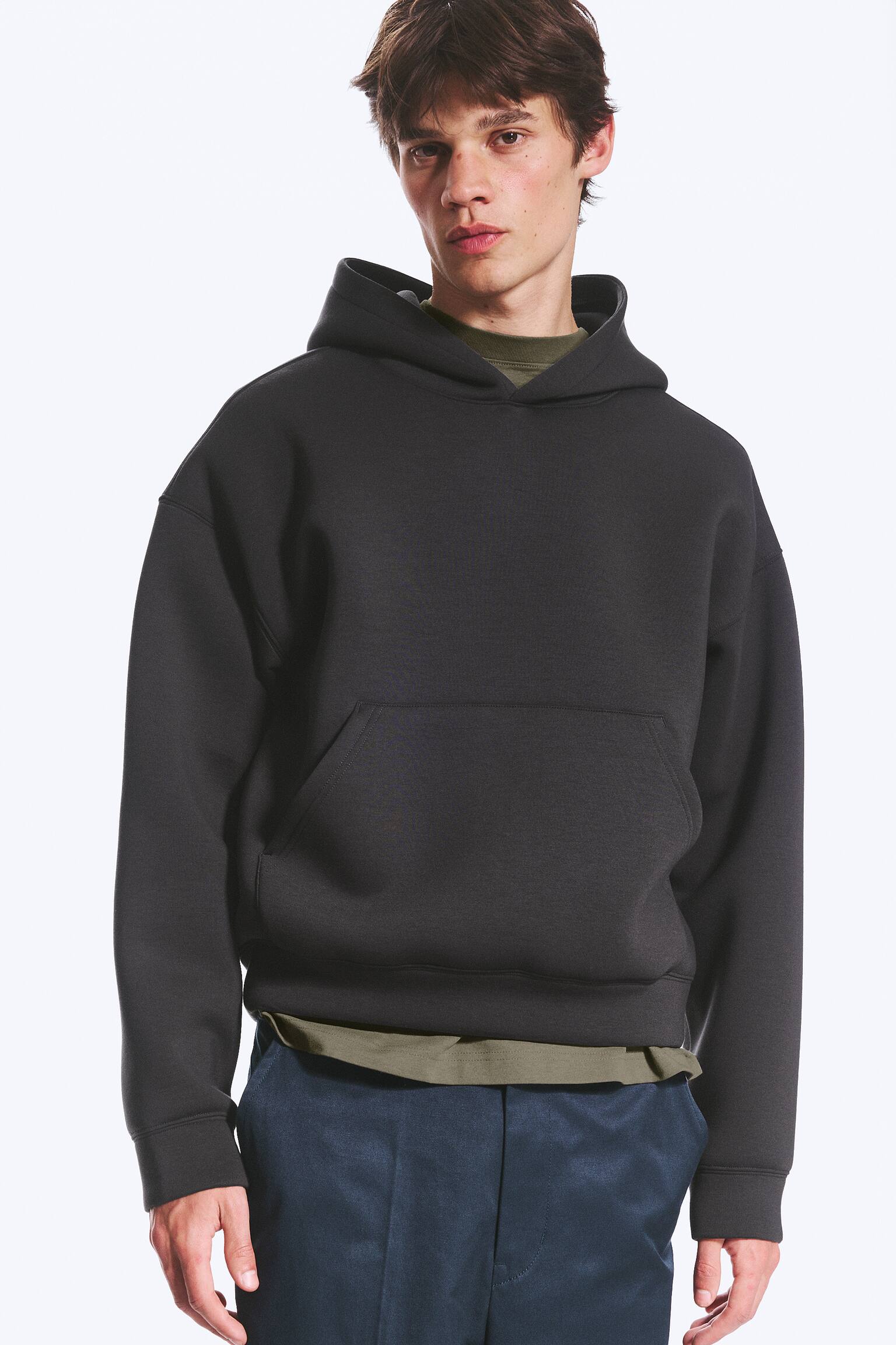Simon Scuba Hoodie - тъмносиво/Светлосив Прашен Меланж/Black/Grey Melange - 1