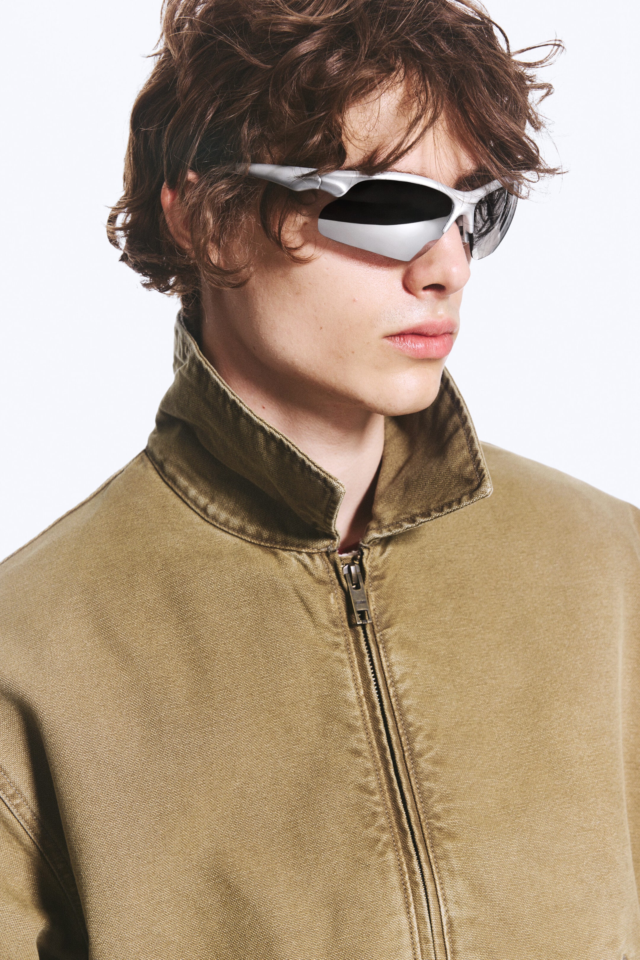 Grey - Reflective Lenses - Bold Sporty Sunglasses - 1