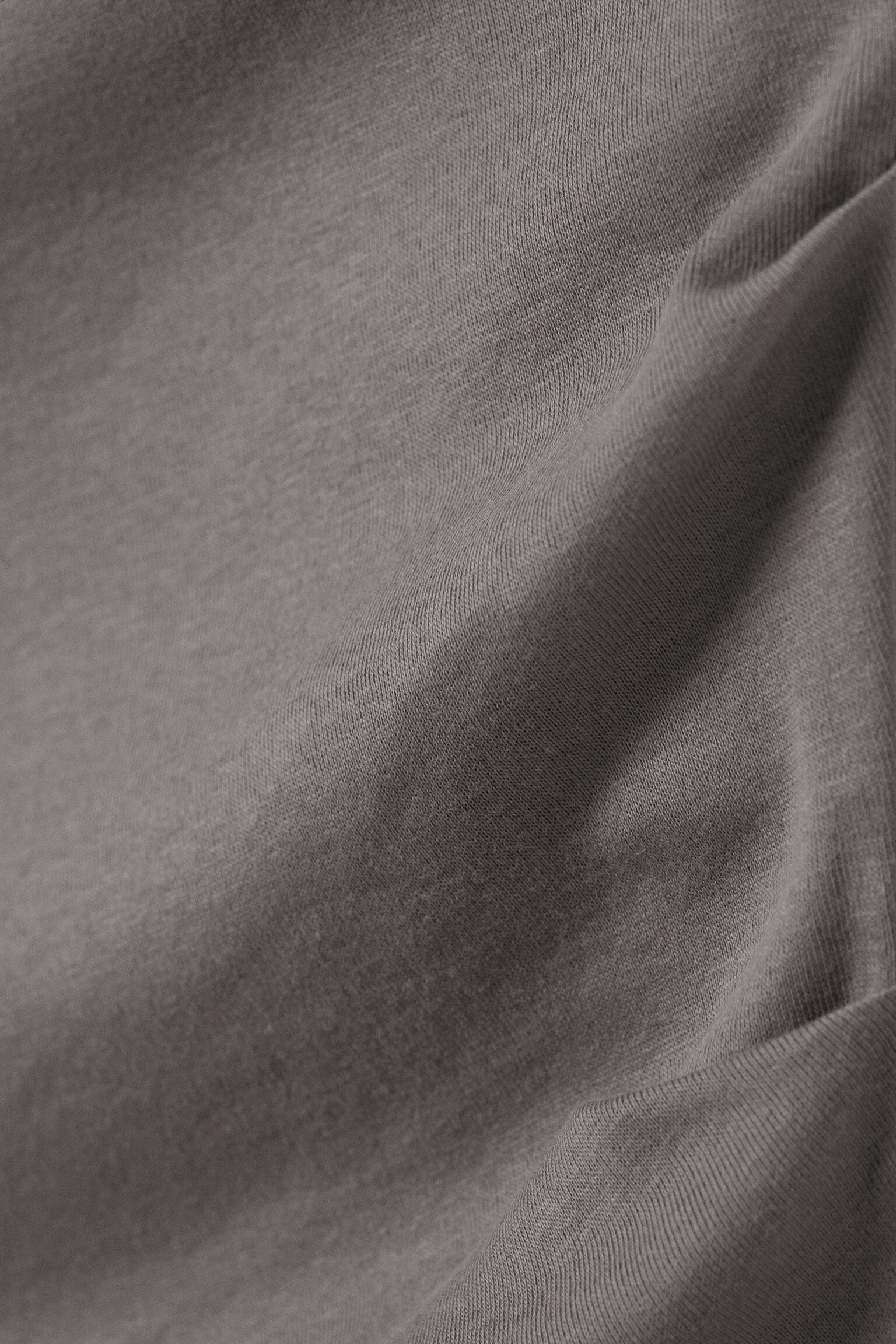 Wide-Shoulder Cotton Top - Grey/Black - 4