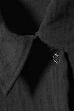 Dark Grey - Slim Fit Short-Sleeved Crepe Shirt - 1