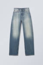 Jackpot Blue - Medium Blue - Rail Mid Rise Loose Wide Leg Jeans - 5