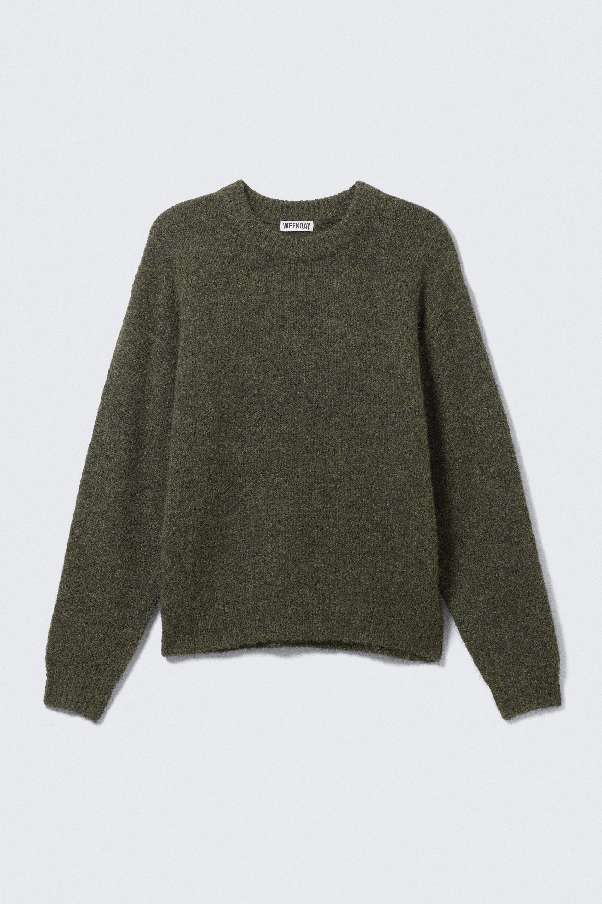 Regular kötött gyapjúkeverék pulóver - Sötétzöld/Dark Grey/Sötétvörös melanzs/Tengerészkék melange