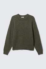 Dunkelgrün - Strickpullover aus einer Wollmischung - 5