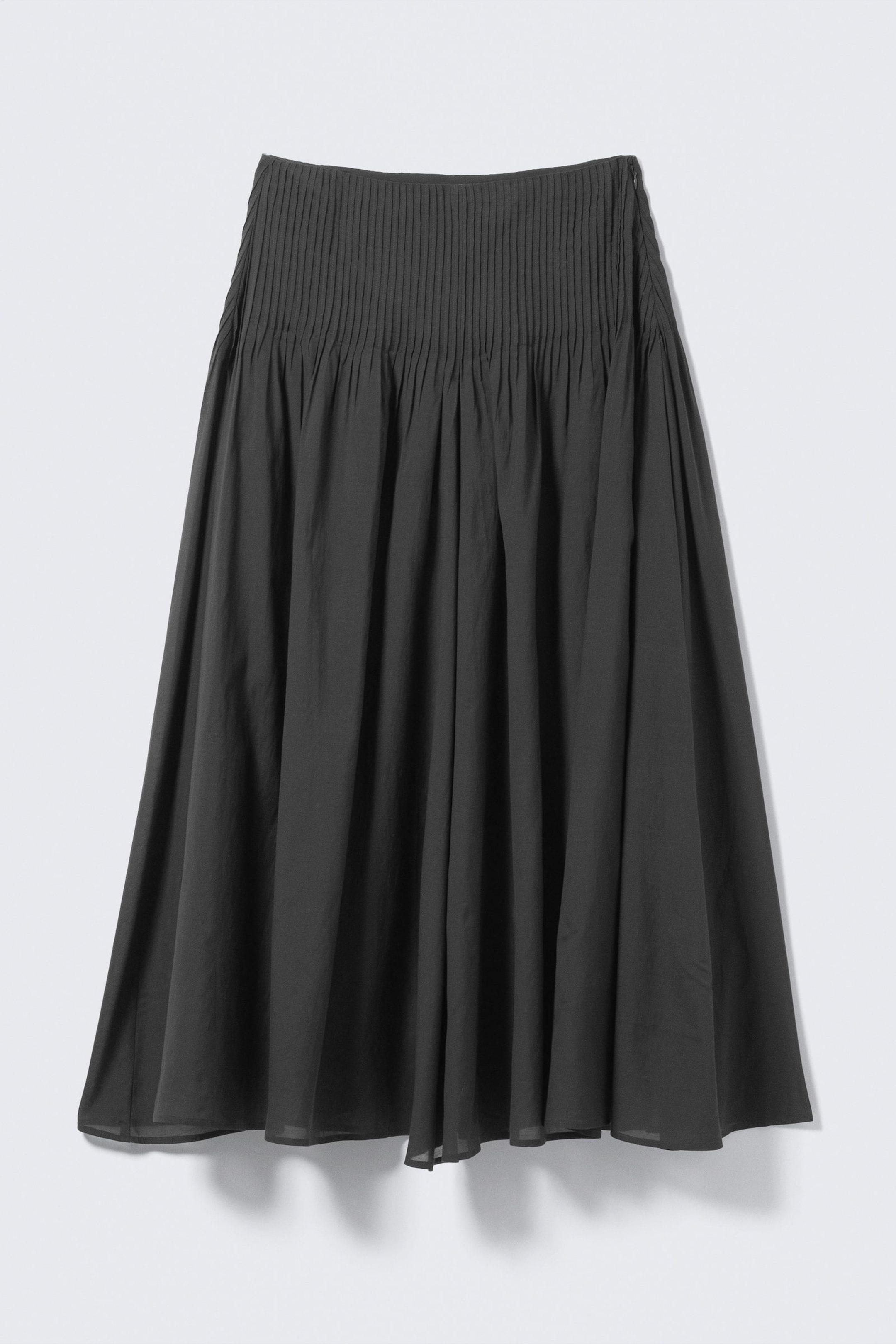 Donkergrijs - Geplooide maxi-rok met halfhoge taille - 4
