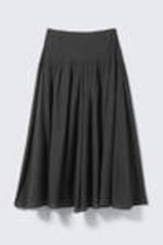 Donkergrijs - Geplooide maxi-rok met halfhoge taille - 4