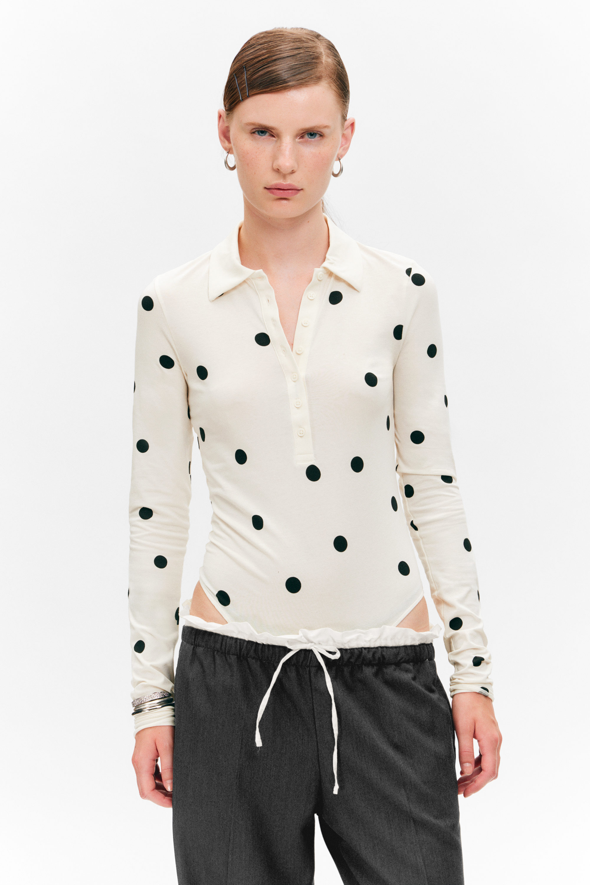 Off-white - Black Dots - Slim Fit Polo Bodysuit - 2