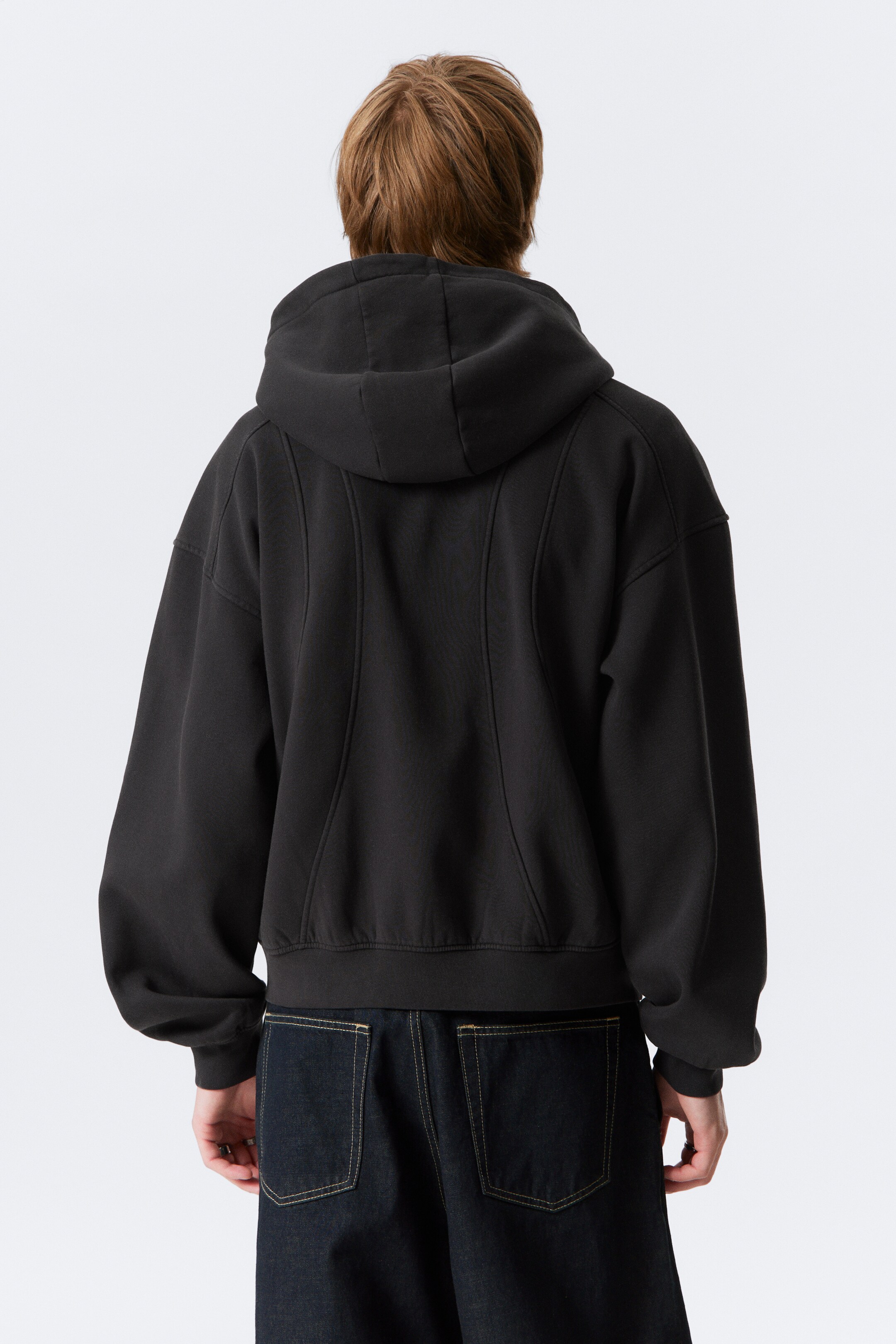 Zobacz większy obraz: Bluza z kapturem Loose Fit - Washed Black - ON | H&M PL 3