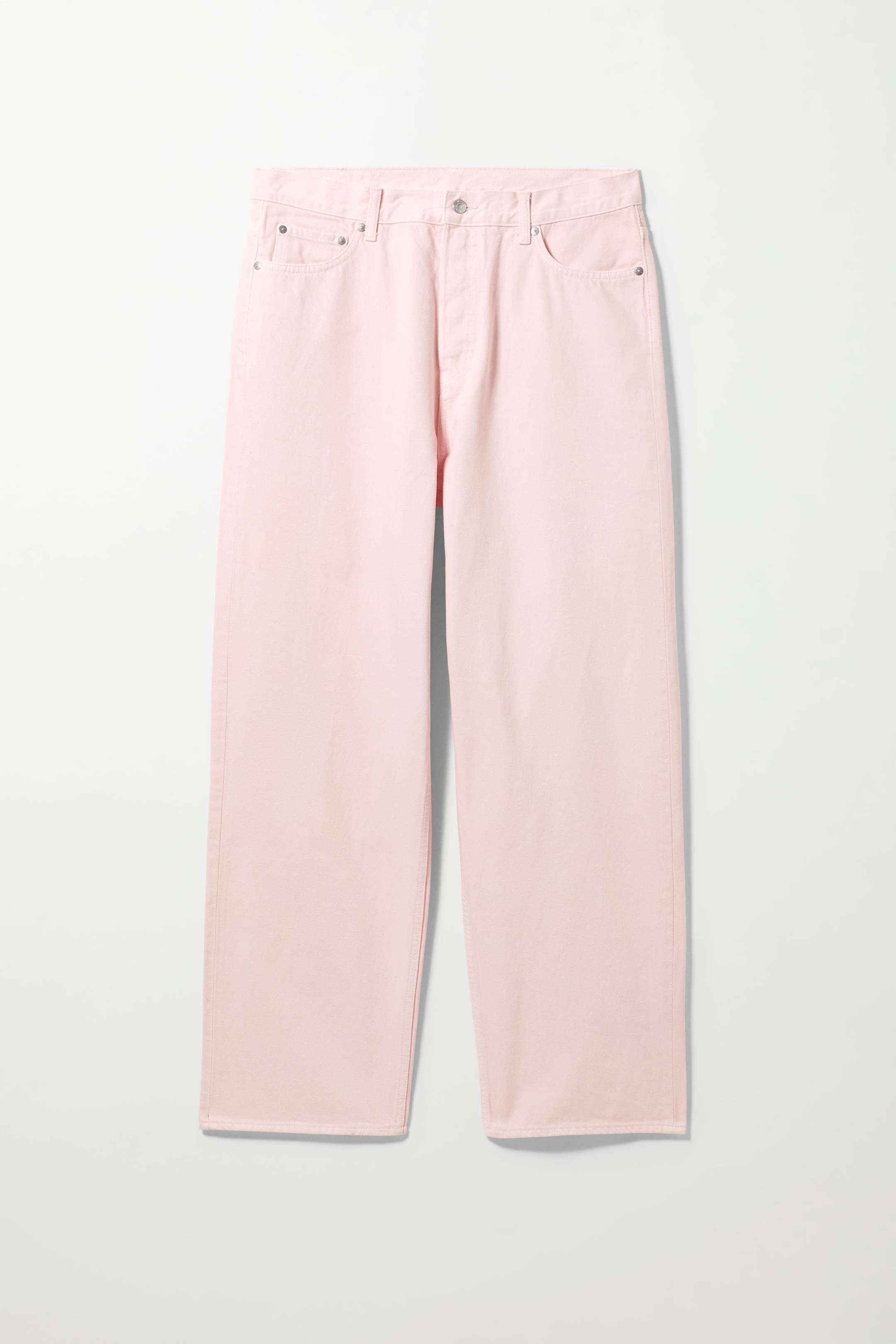 Pink - Galaxy Mid Rise Loose Straight Jeans - 0