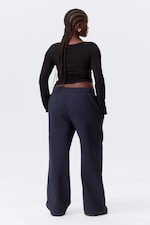 Dark Blue - Loose Long Heavyweight Sweatpants - 3