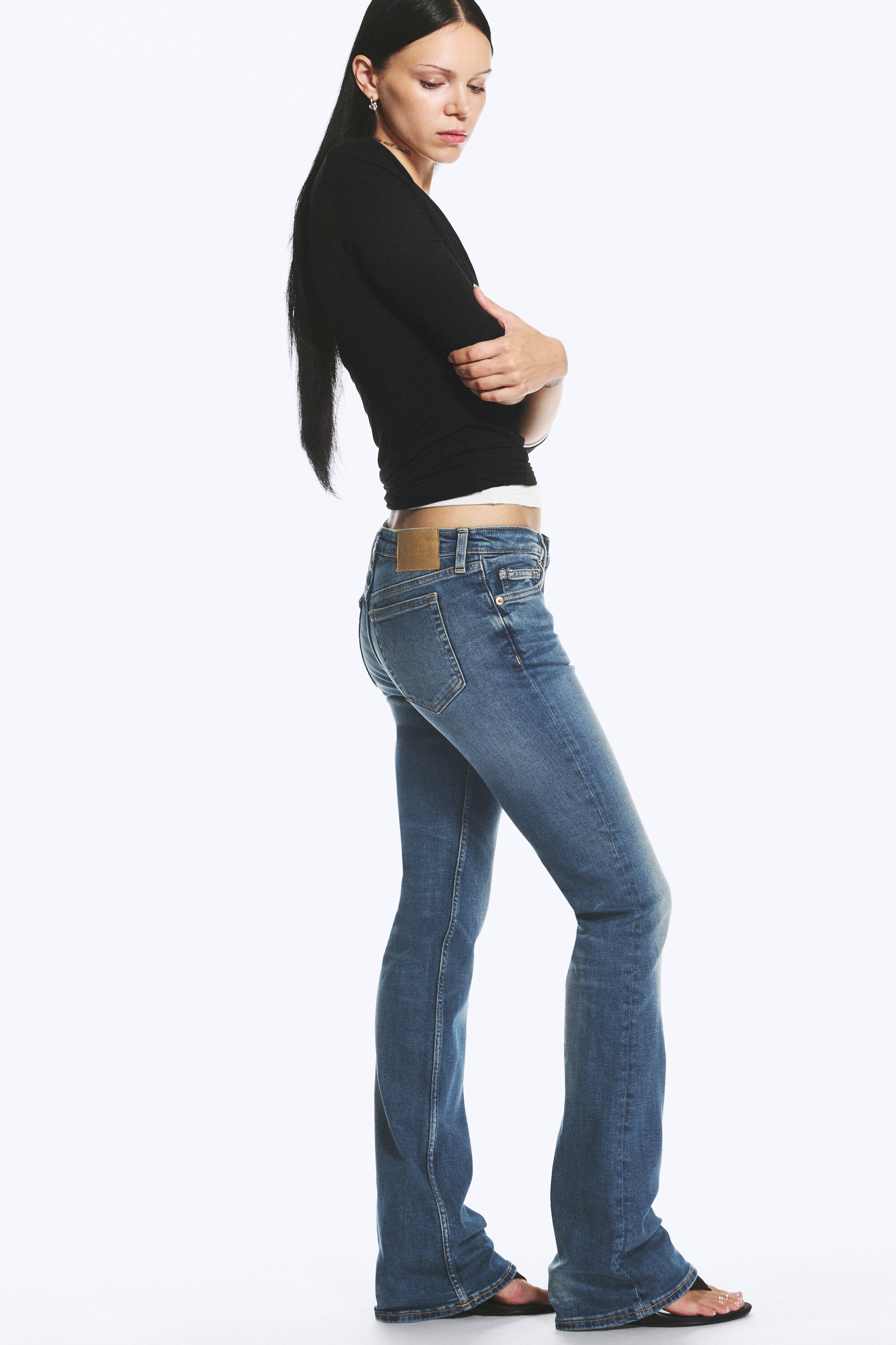 Seahorse Blue - Mittelblau - Luna Low Waist Skinny Bootcut Jeans - 2