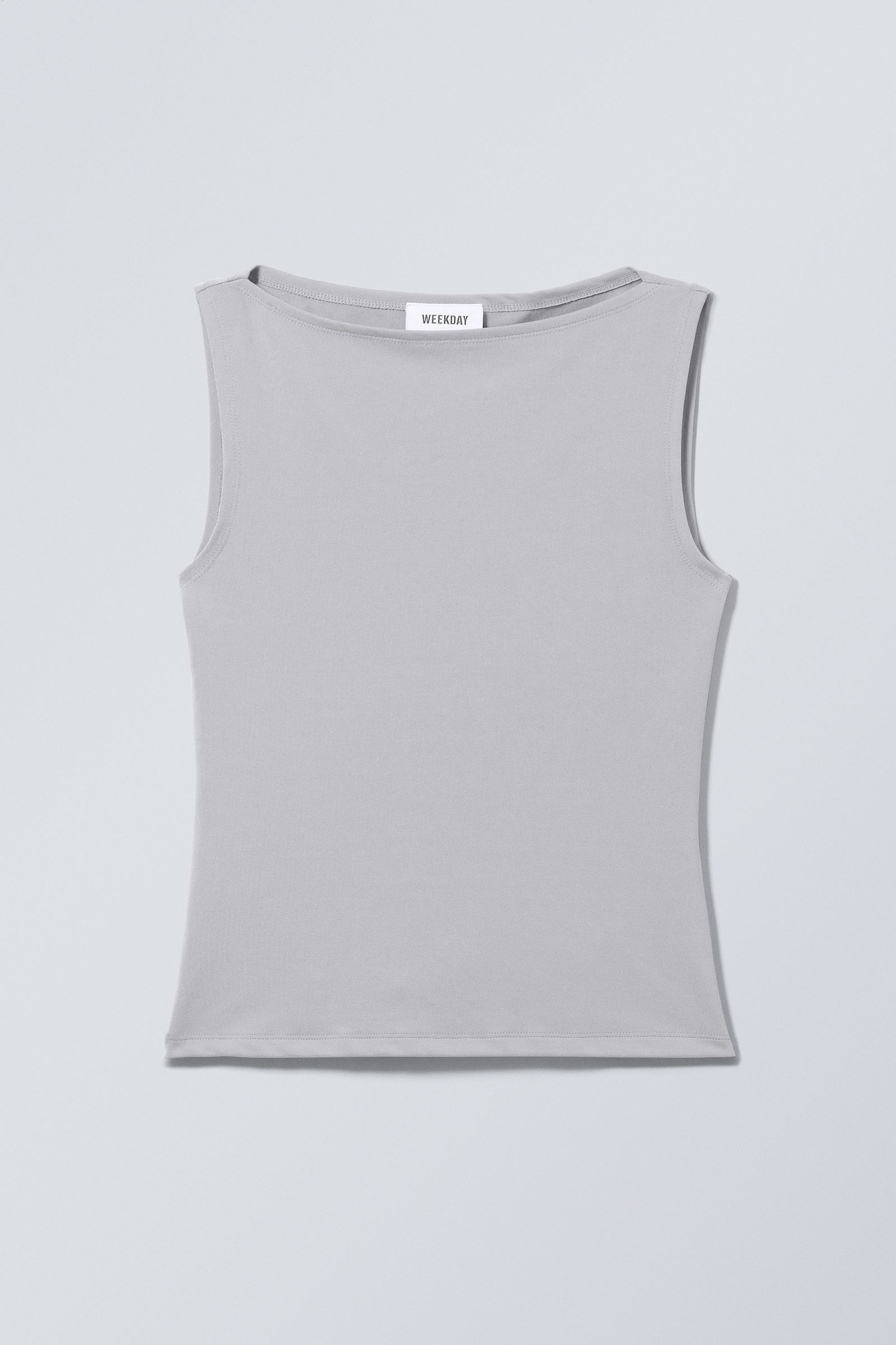 annie sleeveless boat-neck top - Grey | Weekday WW