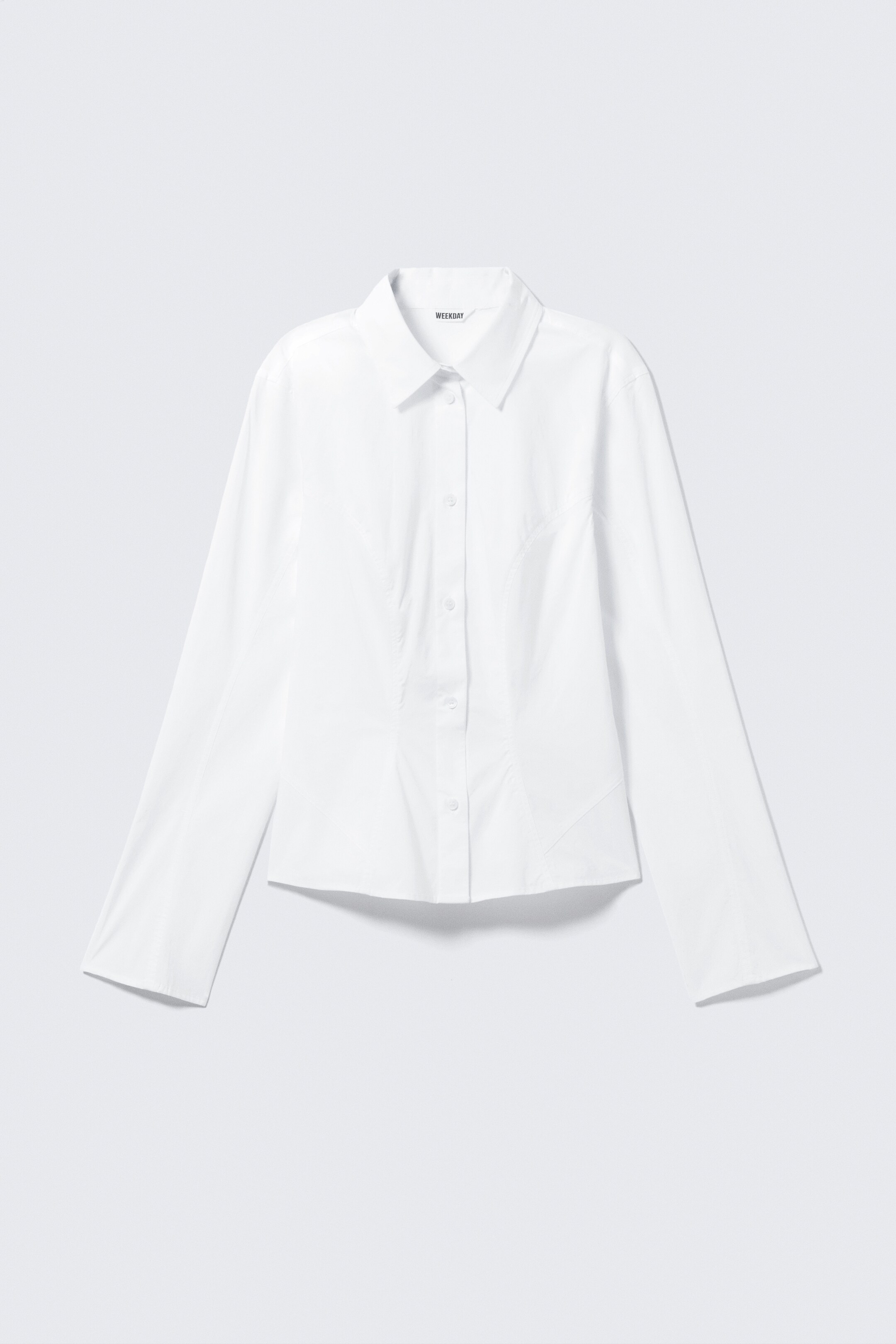 Vezi imaginea mai mare: Cămașă din bumbac cu mâneci lungi, croială cambrată - Alb - FEMEI | H&M RO 5