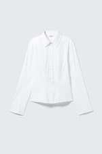 Weiß - Eng anliegendes langärmliges Baumwollhemd - 4