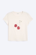 Light Beige - Cherry - ROSABEL PRINTED BABY TEE - 0
