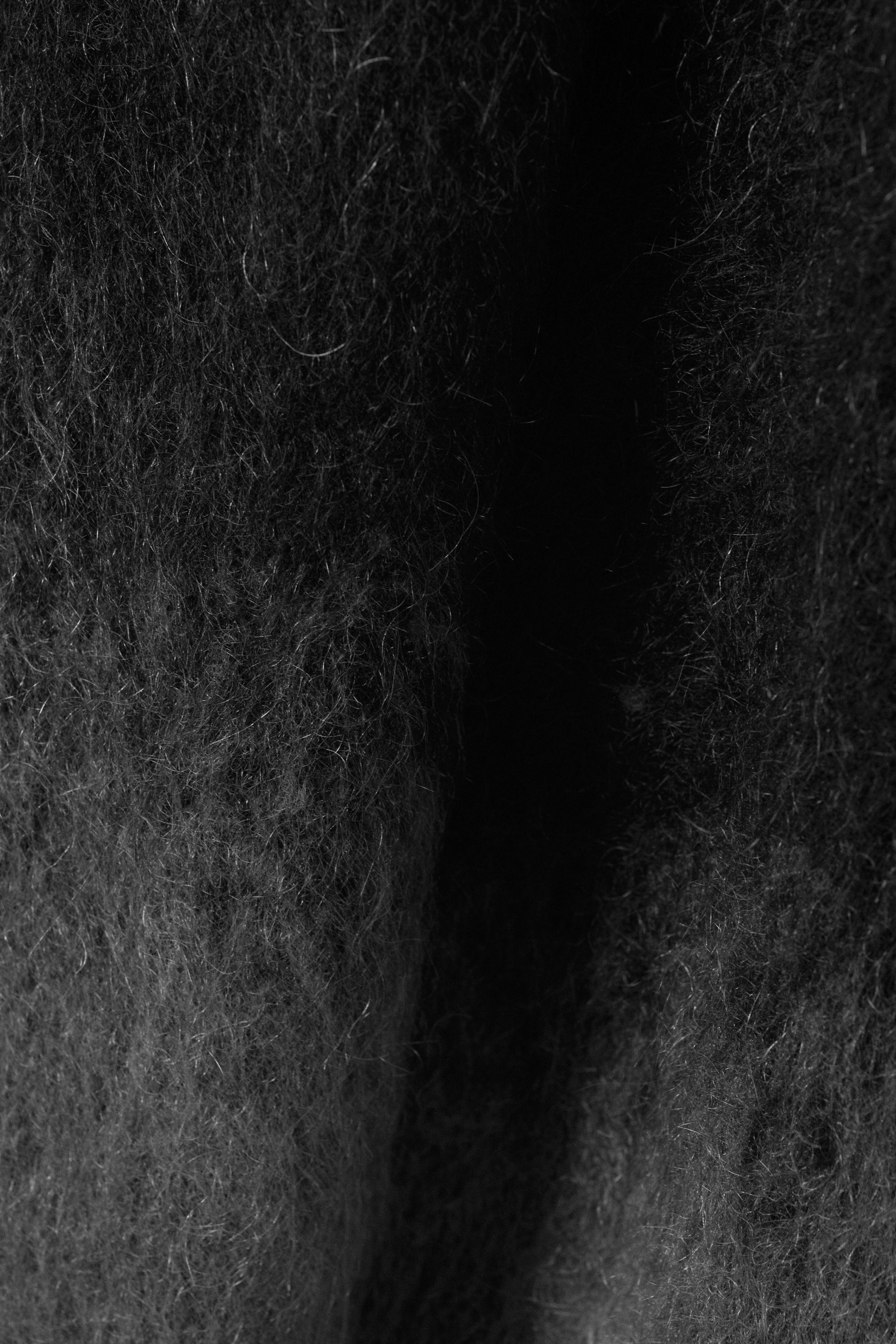 Noir/gris dégradé - Pull délavé en mélange de mohair - 5