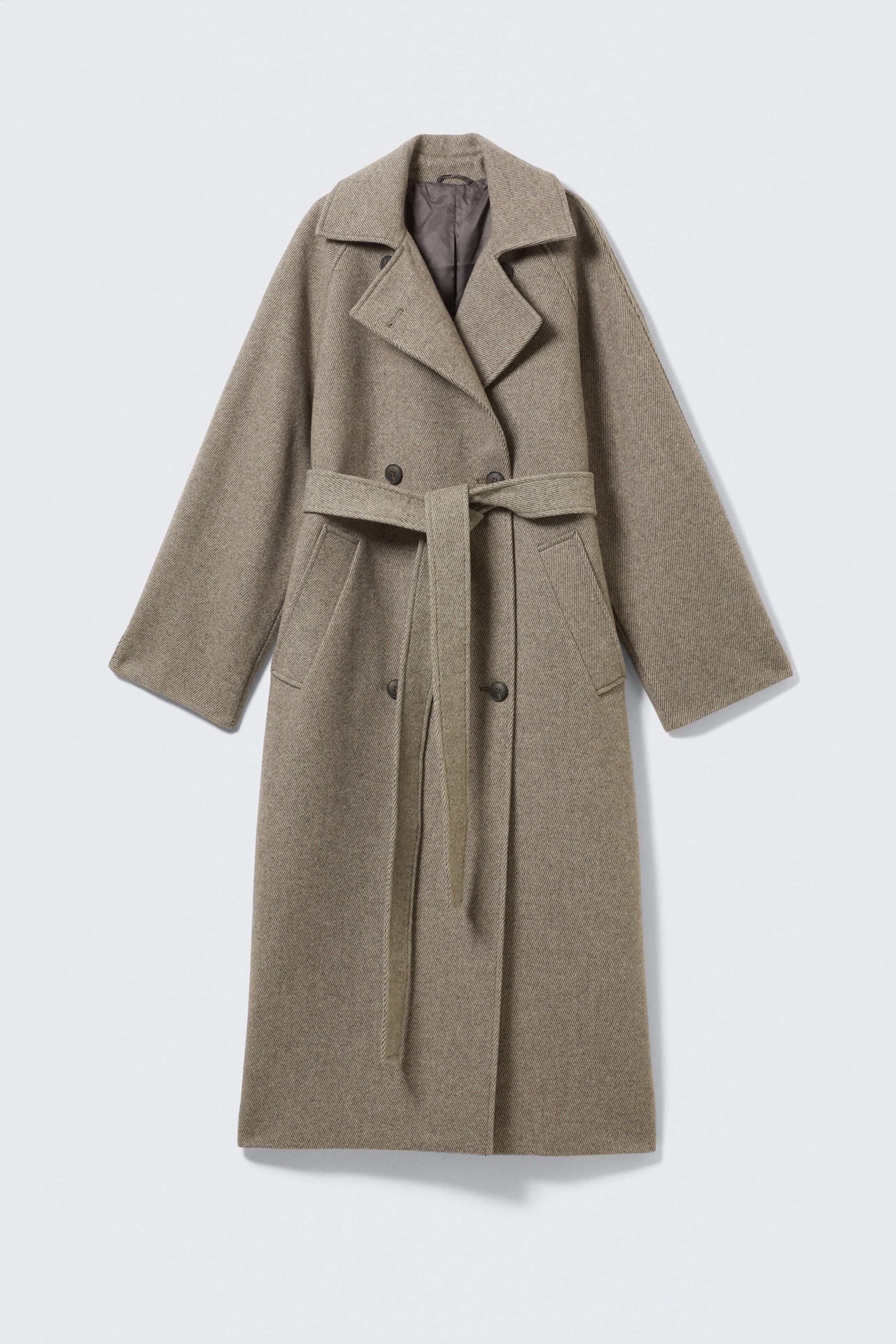 Light Beige - Kia Oversized Wool-Blend Double-Breasted Coat - 6