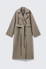 Light Beige - Kia Oversized Wool-Blend Double-Breasted Coat - 6