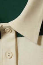 Gelbe & grüne Streifen - Gestreiftes Oversized-Poloshirt - 4
