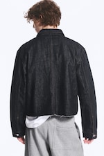 Blue Rinse/Dunkelblaues Denim - Cropped Denim-Shacket - 3
