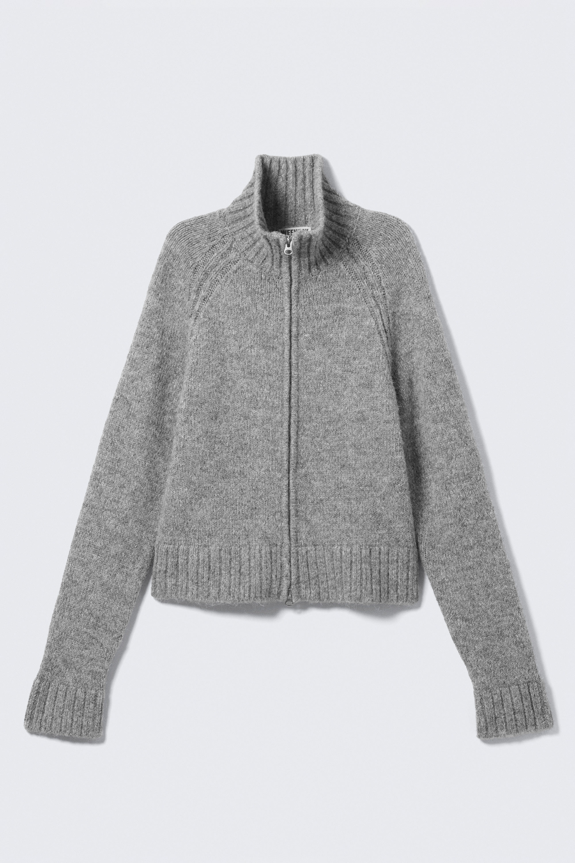 トップス coyseio RAW EDGE CARDIGAN MELANGE GREY coyseio RAW EDGE CARDIGAN MELANGE GREY soft knitted fitted