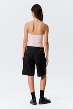 Hellrosa - Schmal geschnittenes Neckholder-Top aus Baumwolle - 2